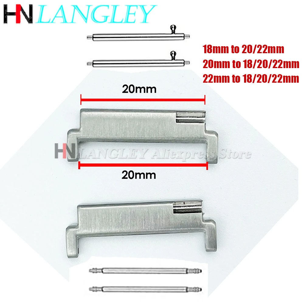 Watch Band Connector - 1 çift kayış metal adaptörü 18mm